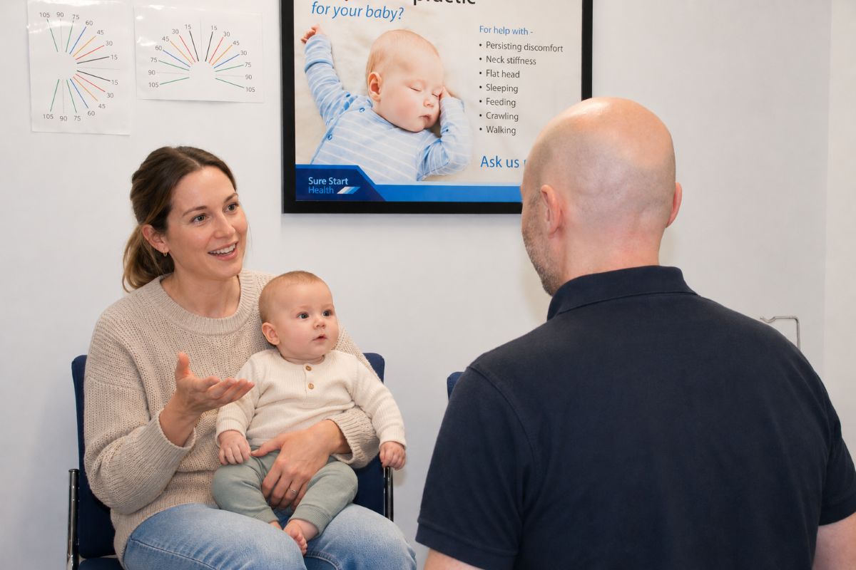 Gentle chiropractic assessment for a baby in Adelaide.